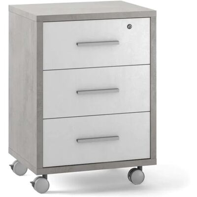 - Cassettiera ufficio 3 cassetti 41x51x71 cm cemento/ossido bianco - Cassettiera ufficio 3 cassetti 41x51x71 cm cemento/ossido bianco