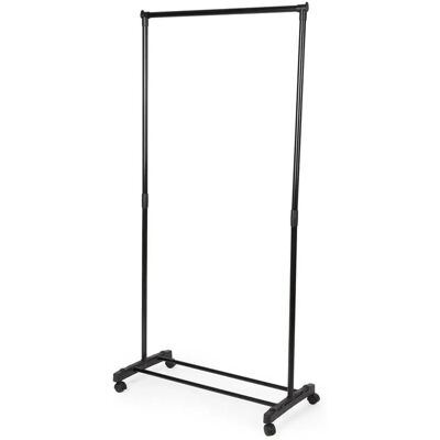 Compactor Stender singolo con ripiano e ruote nero 80x40x159 cm Compactor Stender singolo con ripiano e ruote nero 80x40x159 cm