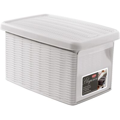 Stefanplast Contenitore in plastica Elegance S 19x29x16 cm bianco Stefanplast Contenitore in plastica Elegance S 19x29x16 cm bianco