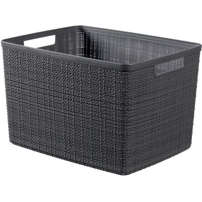 Keter Contenitore in plastica riciclata Curver Jute L 36x28x23 cm grigio Keter Contenitore in plastica riciclata Curver Jute L 36x28x23 cm grigio