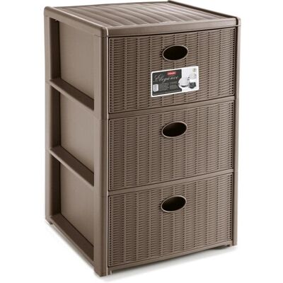 Cosedacasa - Mobile con 3 Cassetti Elegante - 40x40x60cm - Plastica Cosedacasa - Mobile con 3 Cassetti Elegante - 40x40x60cm - Plastica