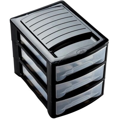 - Cassettiera 3 cassetti Midi Office 27x36x30 cm nero - Cassettiera 3 cassetti Midi Office 27x36x30 cm nero