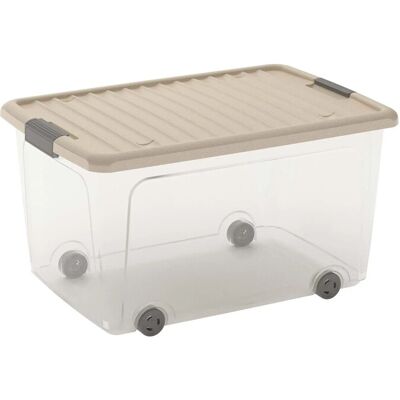 Kis Contenitore W Box L 50 l Trasparente/Bianco Gesso 56,5x39x31,5H cm Kis Contenitore W Box L 50 l Trasparente/Bianco Gesso 56,5x39x31,5H cm