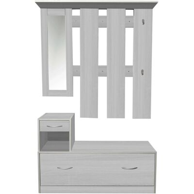 - Set mobili in ingresso pannello truciolare 100x24x159 cm ghiaccio - Set mobili in ingresso pannello truciolare 100x24x159 cm ghiaccio