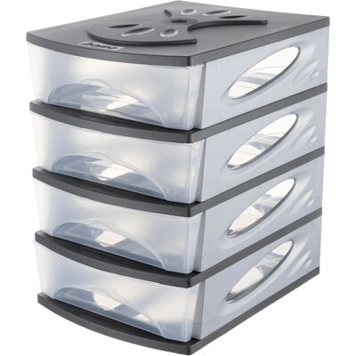 Medyabox - 4-cassetti - antracite - 26x35x39 cm - cassettiera Medyabox - 4-cassetti - antracite - 26x35x39 cm - cassettiera