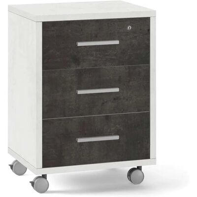 - Cassettiera ufficio 3 cassetti 41x51x71 cm ossido bianco/ossido nero - Cassettiera ufficio 3 cassetti 41x51x71 cm ossido bianco/ossido nero