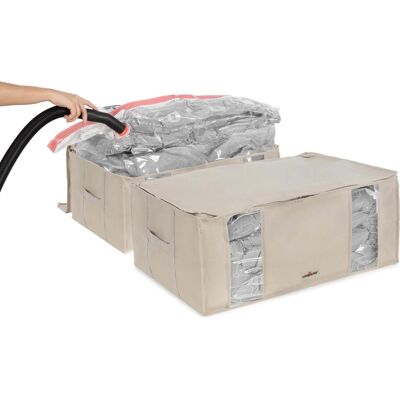 Compactor Sacchi salvaspazio custodia integrata Life set 2 XXL 210 l beige Compactor Sacchi salvaspazio custodia integrata Life set 2 XXL 210 l beige