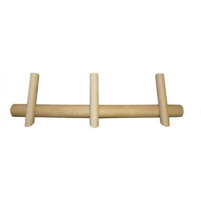- Appendiabiti in legno 3 posti tinto naturale L 35 x H 5 x P 5,5 cm - Appendiabiti in legno 3 posti tinto naturale L 35 x H 5 x P 5,5 cm