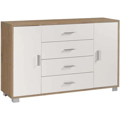 - Mobile cassettiera in kit Sarmog 4 cassetti 112x70x41 cm nocebianco - Mobile cassettiera in kit Sarmog 4 cassetti 112x70x41 cm nocebianco