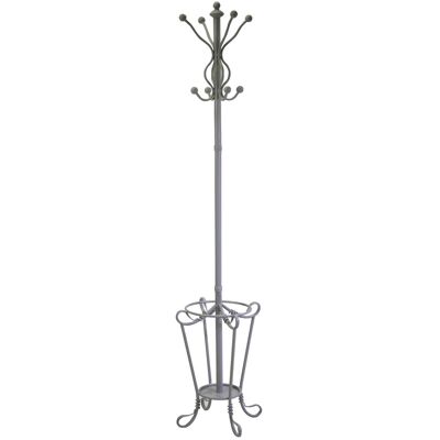 Vacchetti - Appendiabiti in metallo grigio con portaombrelli rotondo - 180cm Vacchetti - Appendiabiti in metallo grigio con portaombrelli rotondo - 180cm