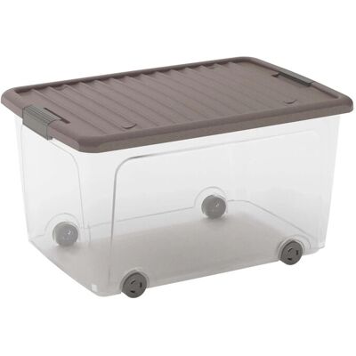 Kis Contenitore W Box L 50 l Trasparente/Tortora 56,5x39x31,5H cm Kis Contenitore W Box L 50 l Trasparente/Tortora 56,5x39x31,5H cm