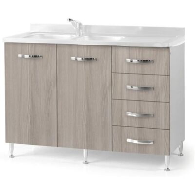 - Base sottolavello cucina con cassettiera L 120 olmo destro - Base sottolavello cucina con cassettiera L 120 olmo destro