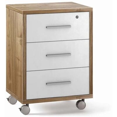 - Cassettiera ufficio 3 cassetti 41x51x71 cm noce stelvio/ossido bianco - Cassettiera ufficio 3 cassetti 41x51x71 cm noce stelvio/ossido bianco