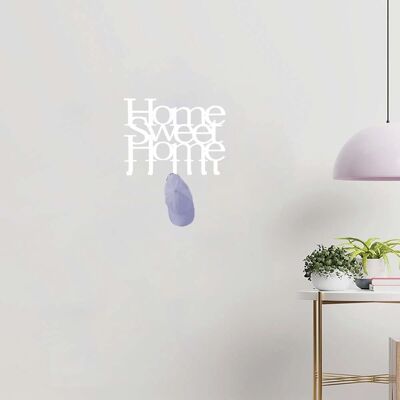 - Appendiabiti in ferro Home sweet home 6 posti bianco opaco - Appendiabiti in ferro Home sweet home 6 posti bianco opaco