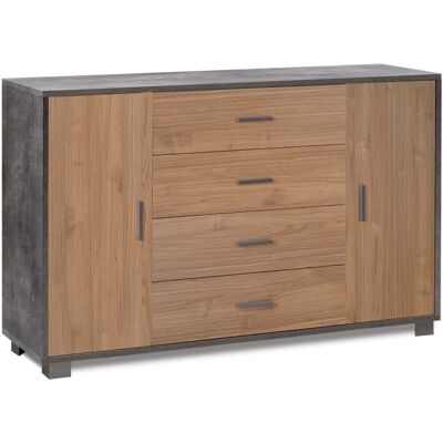- Mobile cassettiera in kit Sarmog 4 cassetti 112x70x41 cm marrone scuro - Mobile cassettiera in kit Sarmog 4 cassetti 112x70x41 cm marrone scuro