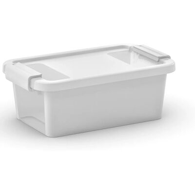 Kis Contenitore in plastica Bi-Box con coperchio XS 10x26,5x16 cm bianco Kis Contenitore in plastica Bi-Box con coperchio XS 10x26,5x16 cm bianco