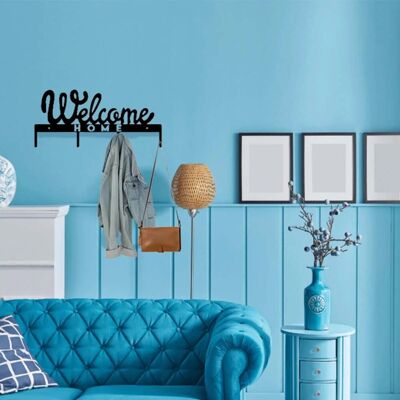 - Appendiabiti in ferro Welcome 4 posti nero opaco - Appendiabiti in ferro Welcome 4 posti nero opaco