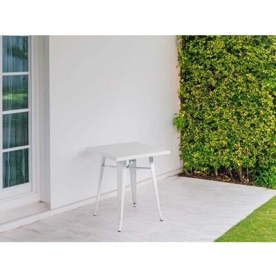 - Tavolo alto da giardino in lamiera avorio 60x60xH73 cm - Tavolo alto da giardino in lamiera avorio 60x60xH73 cm