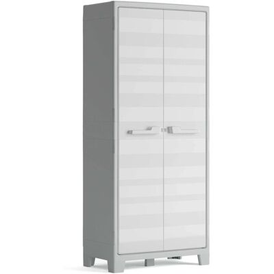 Keter Armadio da esterno alto multispace Maximo 80x44xH182 cm grigio-bianco Keter Armadio da esterno alto multispace Maximo 80x44xH182 cm grigio-bianco