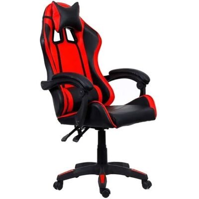 - Sedia Gaming ergonomica in similpelle 65x63 H 115/125 cm rosso e nero - Sedia Gaming ergonomica in similpelle 65x63 H 115/125 cm rosso e nero