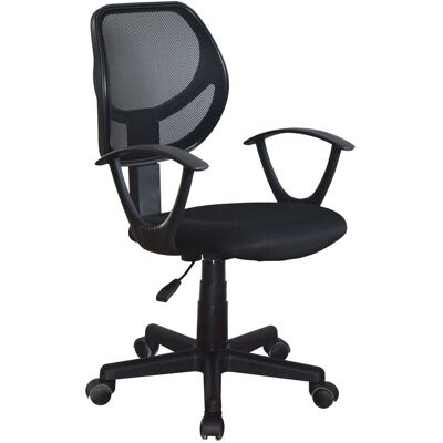 - Sedia da ufficio in tessuto con braccioli Nero 57x53x82/92 cm - Sedia da ufficio in tessuto con braccioli Nero 57x53x82/92 cm
