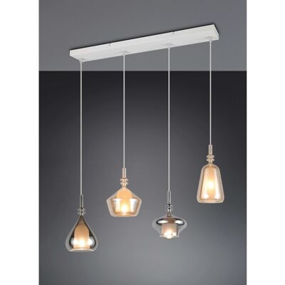 Trio Lampadario a sospensione LED Aldea 4 luci L65cm bianco opaco Trio Lampadario a sospensione LED Aldea 4 luci L65cm bianco opaco