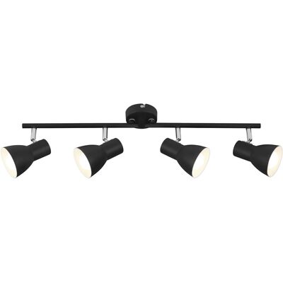 - Faretto 4 luci Cup nero con interno bianco 4xE14 - Faretto 4 luci Cup nero con interno bianco 4xE14