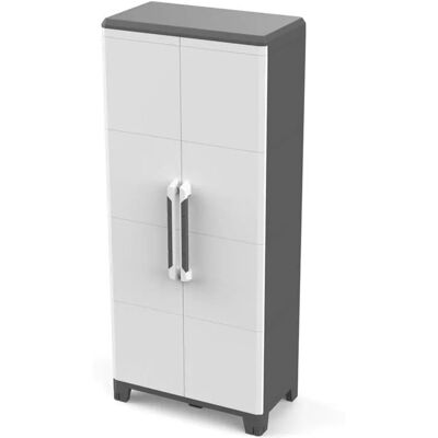 Terry Armadio a 2 ante con 3 ripiani modulabili grigio Terry Armadio a 2 ante con 3 ripiani modulabili grigio
