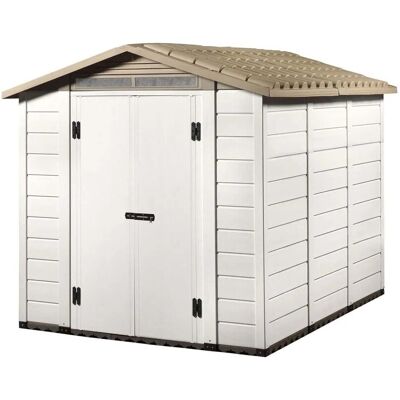 Garofalo Casetta da giardino in PVC Tuscany 240 sp 20 mm bianco/tortora 6 m² Garofalo Casetta da giardino in PVC Tuscany 240 sp 20 mm bianco/tortora 6 m²