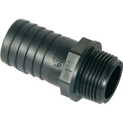 Raccordo portagomma maschio pp diritto 1" x 25 mm Raccordo portagomma maschio pp diritto 1" x 25 mm