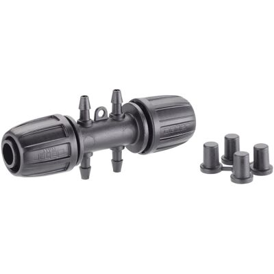 Claber raccordo Ø 1/2" (13-16 mm) 4 uscite 1/4" Block System Claber raccordo Ø 1/2" (13-16 mm) 4 uscite 1/4" Block System