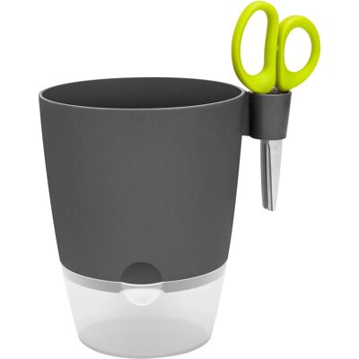 - Vaso per erbe aromatiche Elho Brussels Allin 1 Ø 13x22 cm antracite - Vaso per erbe aromatiche Elho Brussels Allin 1 Ø 13x22 cm antracite