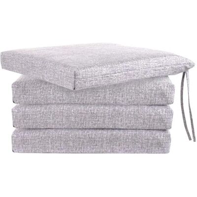 - Cuscino coprisedia sfoderabile con lacci 40x40x20 cm grigio chiaro 4 pz - Cuscino coprisedia sfoderabile con lacci 40x40x20 cm grigio chiaro 4 pz