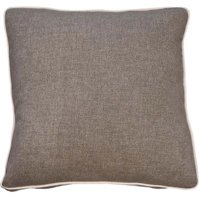 - Cuscino con fascia e doppio piping grigio 45x45 cm - Cuscino con fascia e doppio piping grigio 45x45 cm