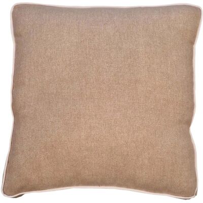 - Cuscino con fascia e doppio piping beige 45x45 cm - Cuscino con fascia e doppio piping beige 45x45 cm