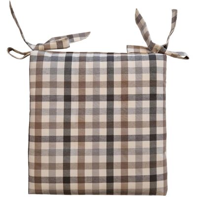 - Cuscino coprisedia sfoderabile con lacci quadri 40x40x5 cm grigio - Cuscino coprisedia sfoderabile con lacci quadri 40x40x5 cm grigio