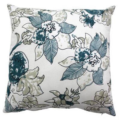 - Fodera per cuscino fantasia floreale blu/verde 50x50 cm - Fodera per cuscino fantasia floreale blu/verde 50x50 cm