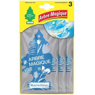 Arbre Magique Profumo per auto Muschio Bianco 3 x 5 g Arbre Magique Profumo per auto Muschio Bianco 3 x 5 g
