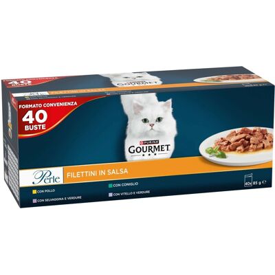 Gourmet Cibo umido per gatti ™ Perle Filettini in Salsa 40x80 g Gourmet Cibo umido per gatti ™ Perle Filettini in Salsa 40x80 g