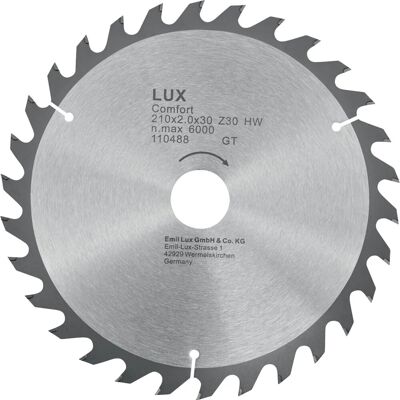 Lux-Tools Lama per sega circolare HM Ø 210x30 mm 30 denti Lux-Tools Lama per sega circolare HM Ø 210x30 mm 30 denti