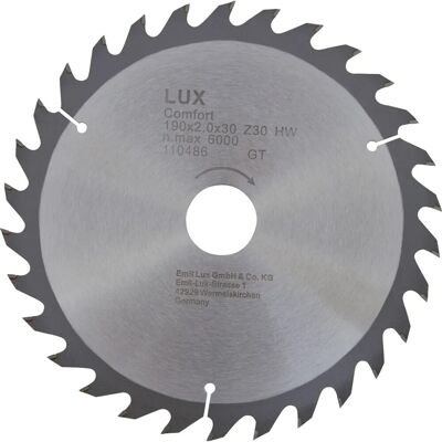 Lux-Tools Lama per sega circolare HM Ø 190x30 mm 30 denti Lux-Tools Lama per sega circolare HM Ø 190x30 mm 30 denti