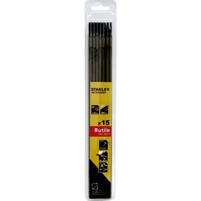 Elettrodi Stanley E6013 - 3,25x300mm - 15 pezzi - Elettrodi per saldatura Elettrodi Stanley E6013 - 3,25x300mm - 15 pezzi - Elettrodi per saldatura