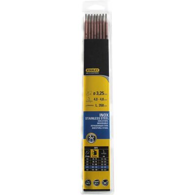 Stanley elettrodi acciaio inox 2,5 mm x 300 mm blister 10 pz Stanley elettrodi acciaio inox 2,5 mm x 300 mm blister 10 pz
