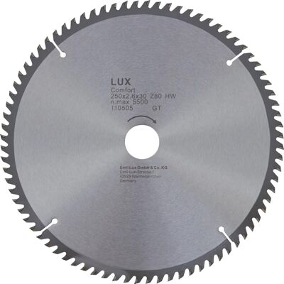 Lux-Tools Lama per sega circolare HM Ø 250x30 mm 80 denti Lux-Tools Lama per sega circolare HM Ø 250x30 mm 80 denti