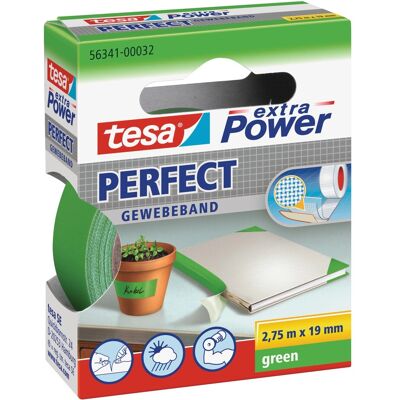 Tesa Nastro adesivo telato Extra Power Perfect 19 mm x 2,75 m verde Tesa Nastro adesivo telato Extra Power Perfect 19 mm x 2,75 m verde