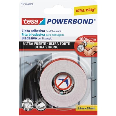 Tesa Nastro biadesivo ultra forte 19 mm x 1,5 m Tesa Nastro biadesivo ultra forte 19 mm x 1,5 m