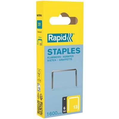 - Graffe a filo fine Rapid No. 13 zincate da 6mm - Graffe a filo fine Rapid No. 13 zincate da 6mm