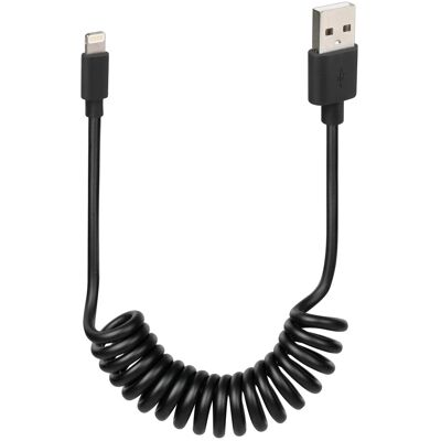 Generic - Apple 8-pin Spiral USB Cable - Nero - 1 m - Cavo USB Generic - Apple 8-pin Spiral USB Cable - Nero - 1 m - Cavo USB