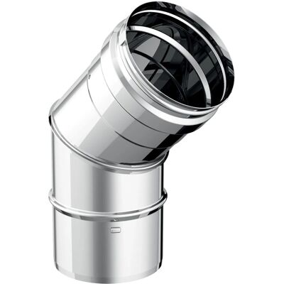 - Curva a 45° diam. 100 acciaio inox sp.0,5 mm mono parete - Curva a 45° diam. 100 acciaio inox sp.0,5 mm mono parete