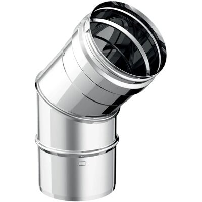 - Curva a 45° diam. 80 acciaio inox sp.0,5 mm mono parete - Curva a 45° diam. 80 acciaio inox sp.0,5 mm mono parete